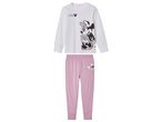 Minnie Mouse long-sleeve pajama set for kids, white top with pink pants