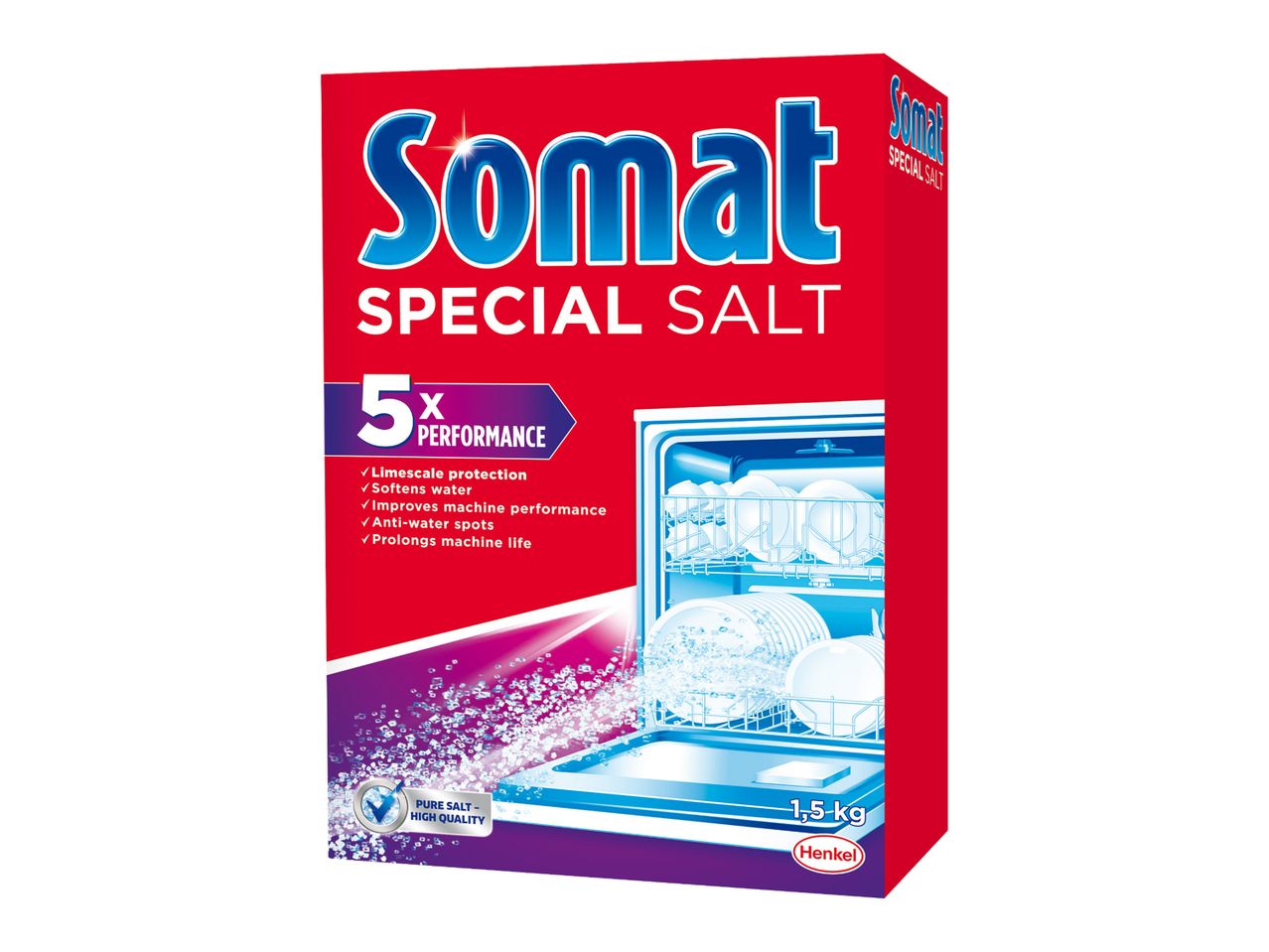 Αλάτι πλυντηρίου πιάτων Somat Special Salt, 1,5 kg, 5x απόδοση.
