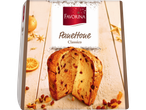 Favorina Panettone Classico pakuotė su pjaustytu panettone ir džiovintais vaisiais.