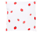 Livarno Water-Resistant Outdoor Cushion with a strawberry pattern on a white background.