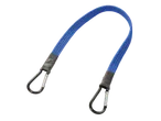Blue bungee cord with carabiners.