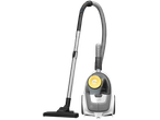 Philips Power Cyclone stofzuiger in wit en grijs met zwart mondstuk.
