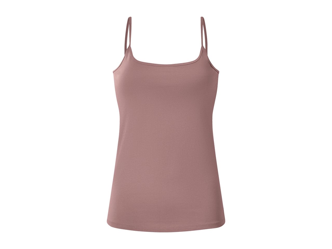 A plain mauve camisole with thin straps, made from a soft, stretchy fabric.