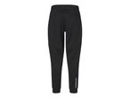 Black men's sports trousers with elasticated waist and cuffs, back view
