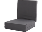A gray foldable mattress is shown, suitable for guests or extra sleeping space.