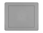Gray rectangular plastic lid with a raised border and subtle central indentations.