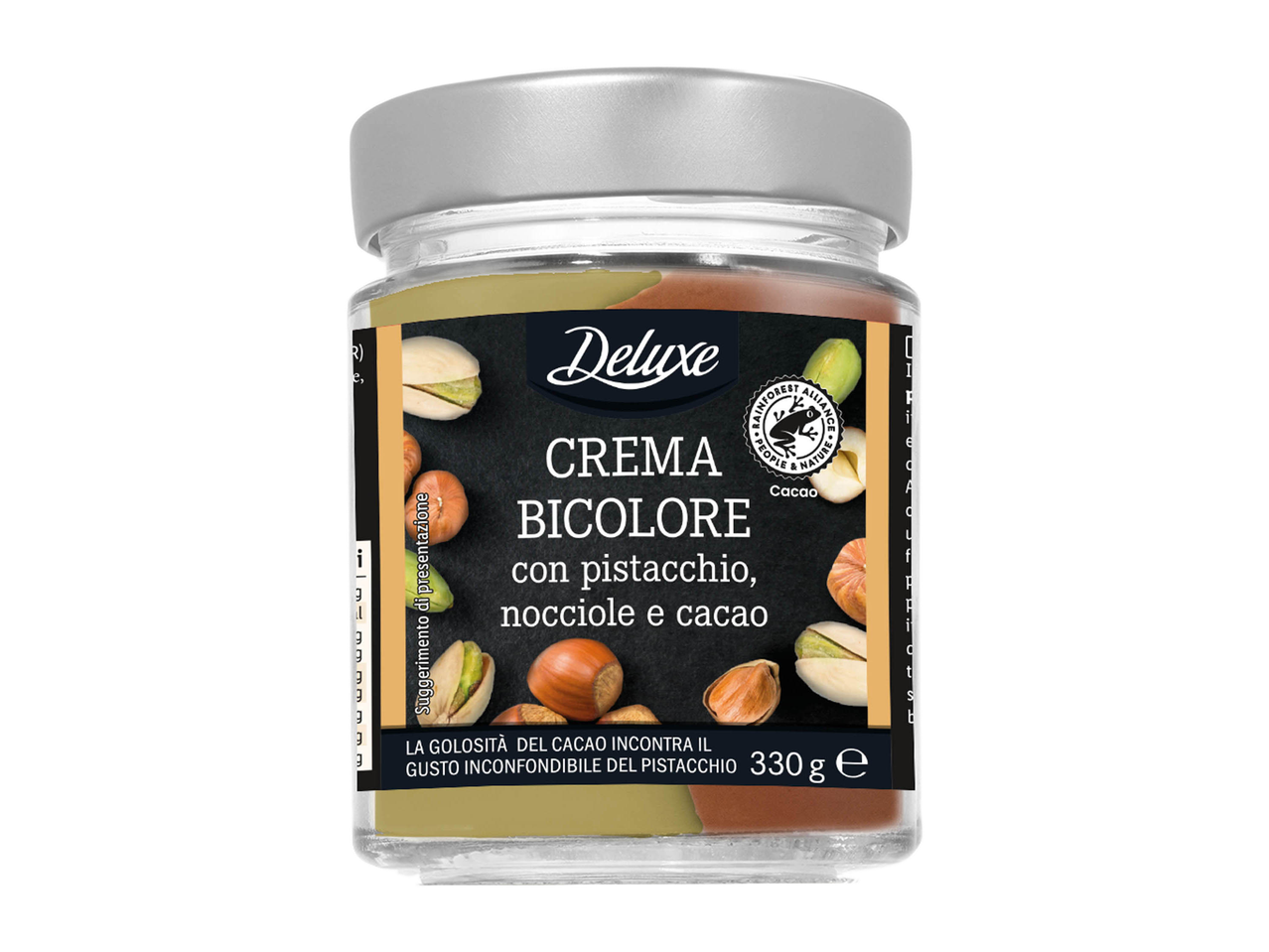 Crema bicolore pistacchio e nocciola