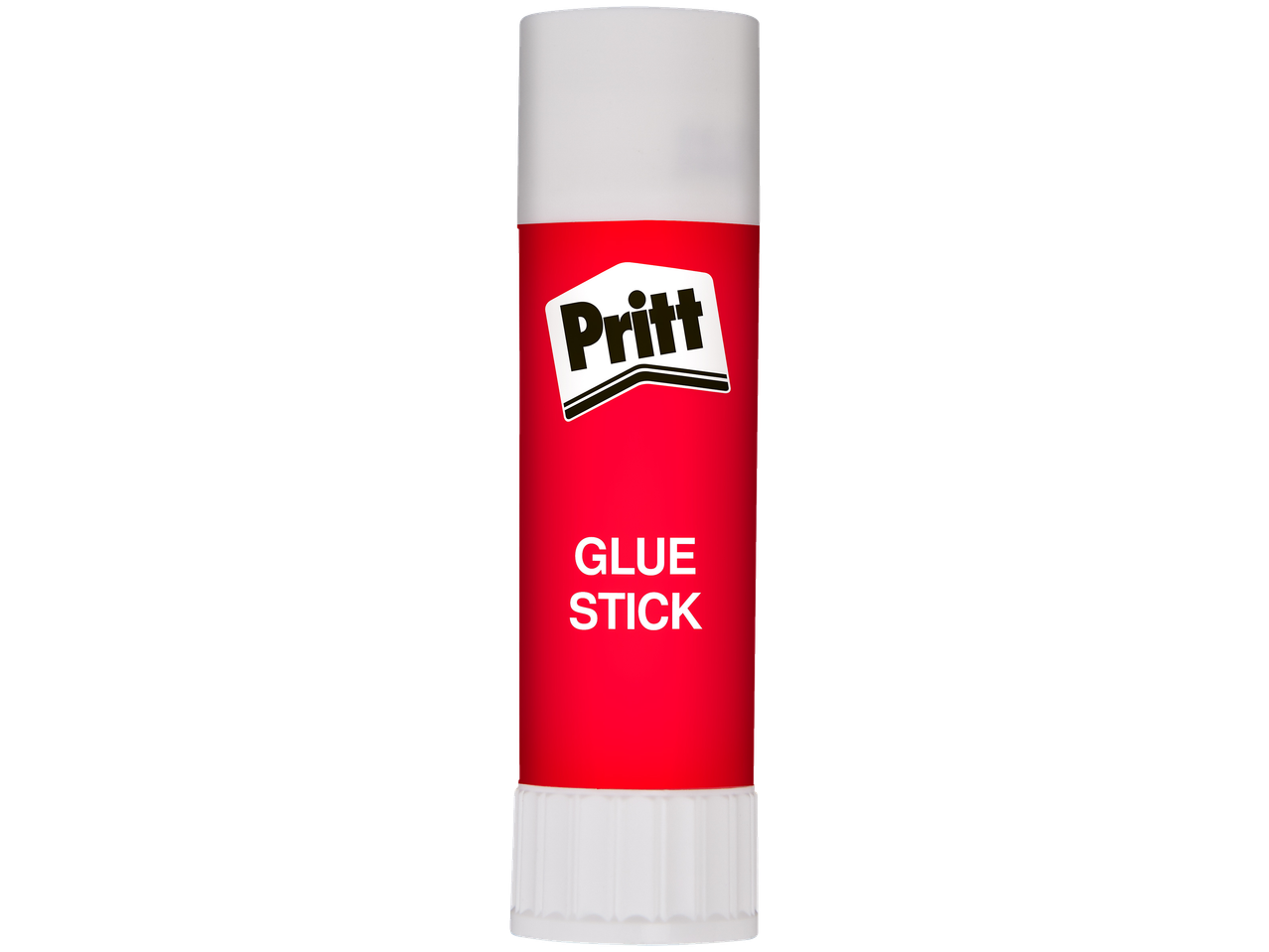 Pritt Glue Stick with a red body and white cap, featuring the brand logo and 'GLUE STICK' text.