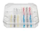 Parkside heat shrink butt connectors in a clear plastic storage case.