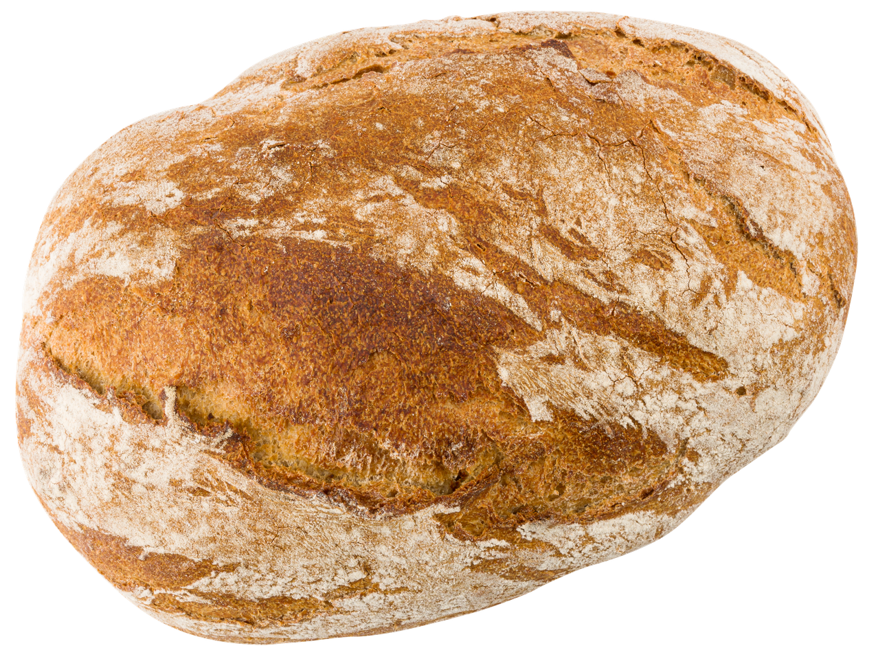 En stor, rund bröd med en knaprig skorpa.