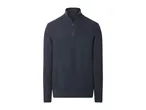 Men's navy blue half-zip knitted jumper