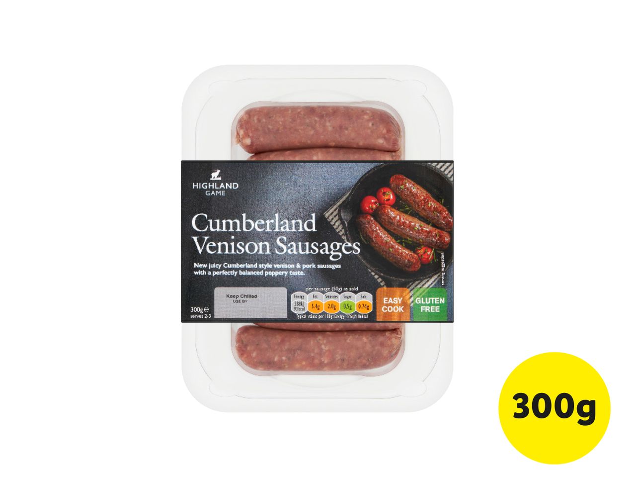 300g pack of Tesco Cumberland Vegetarian Sausages.
