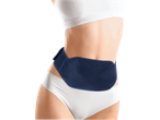 Woman wearing a belly warming belt.