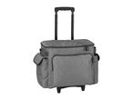 Grey rolling cooler bag with telescopic handle