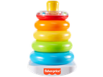 Fisher-Price Baby's First Blocks stacking toy with colorful rings and a clear top ring with beads.
