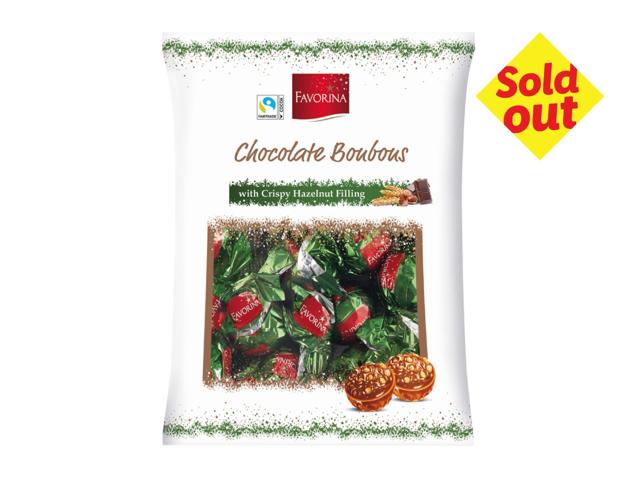 Favorina Chocolate Boubous with Crispy Hazelnut Filling, Fairtrade cocoa, sold out.