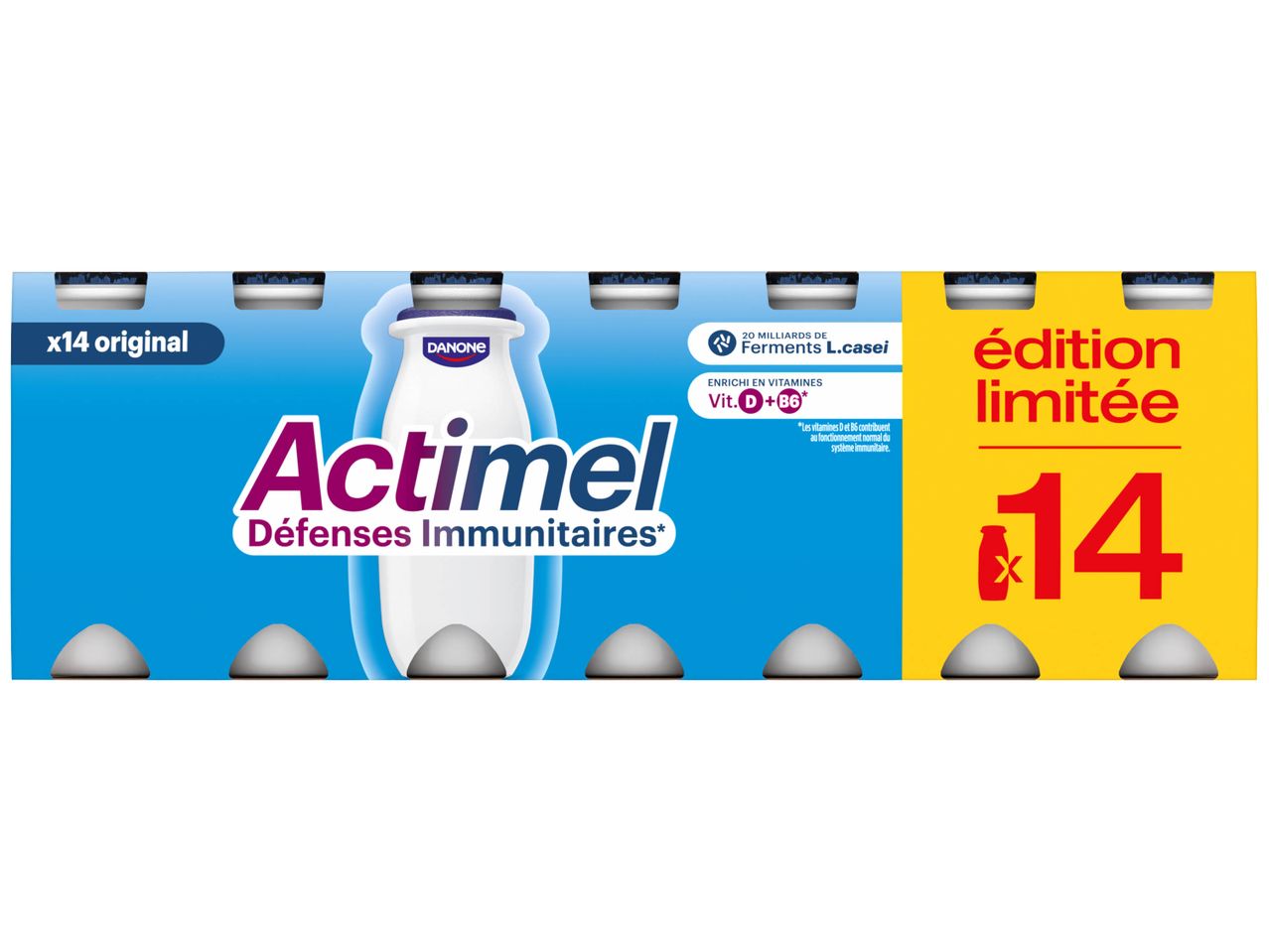 Boîte de 14 Actimel édition limitée.