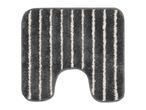 Grey toilet mat with white stripes