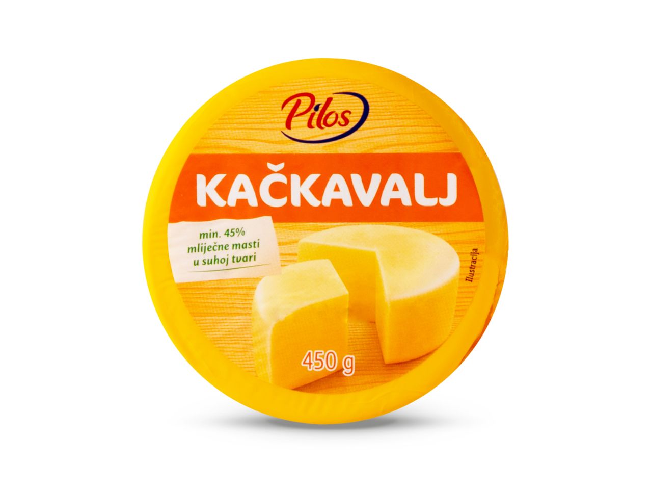 Pakovina kačkavalj sir u žutom pakiranju.