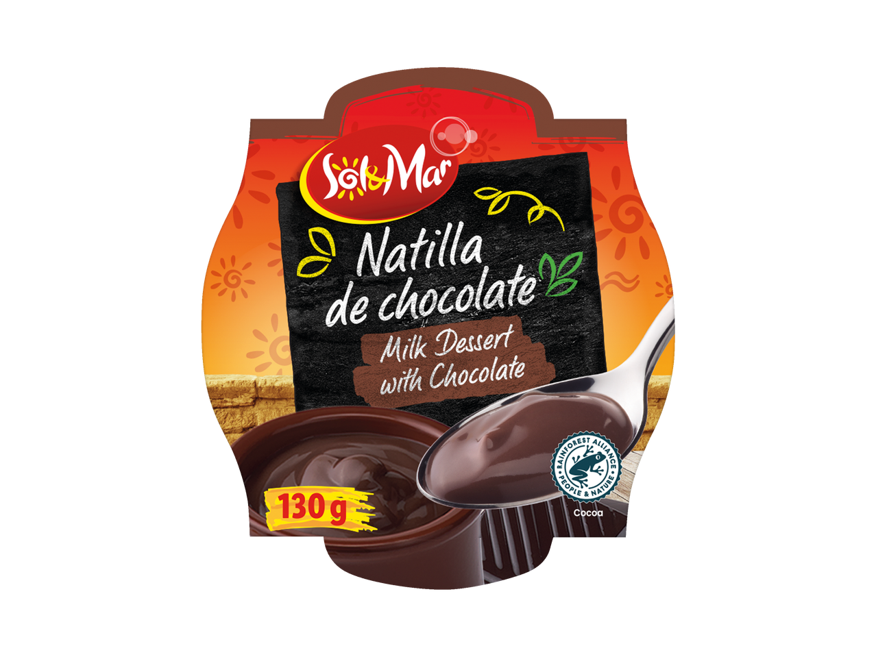 Desert de ciocolată Sol & Mar: budincă de ciocolată în borcan de 130g.