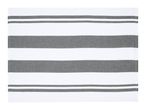 White and grey striped kitchen towel