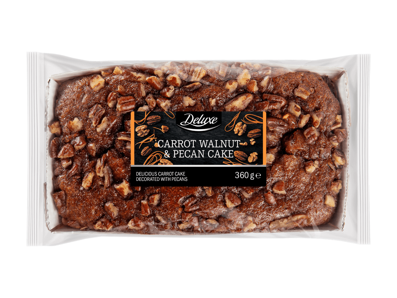 Deluxe-porkkana-saksanpähkinä-pekaanipähkinäkakku, 360 g