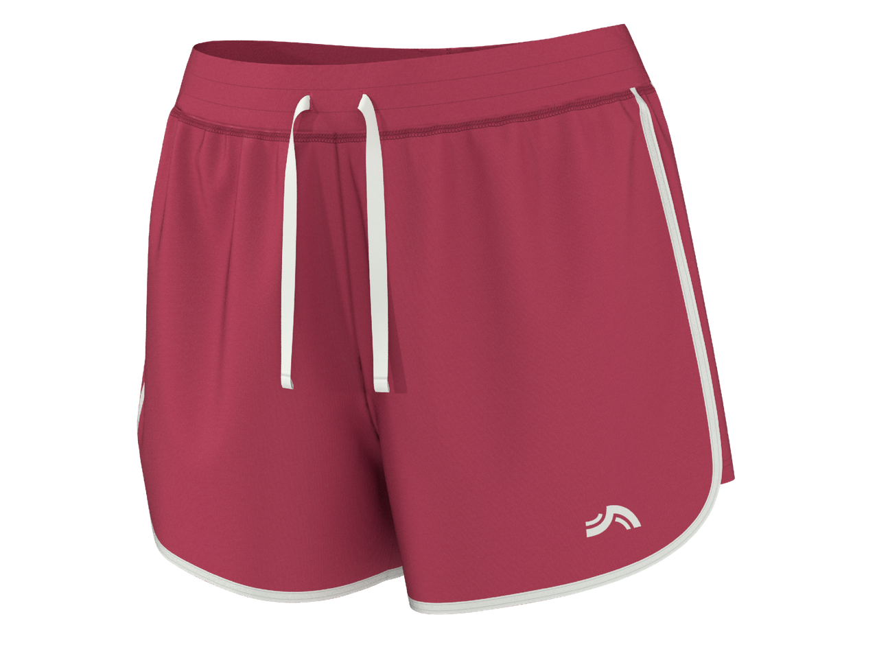 Червени спортни шорти с бял кант и връзки.