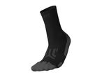 Black and grey athletic crew sock with reinforced toe and heel.