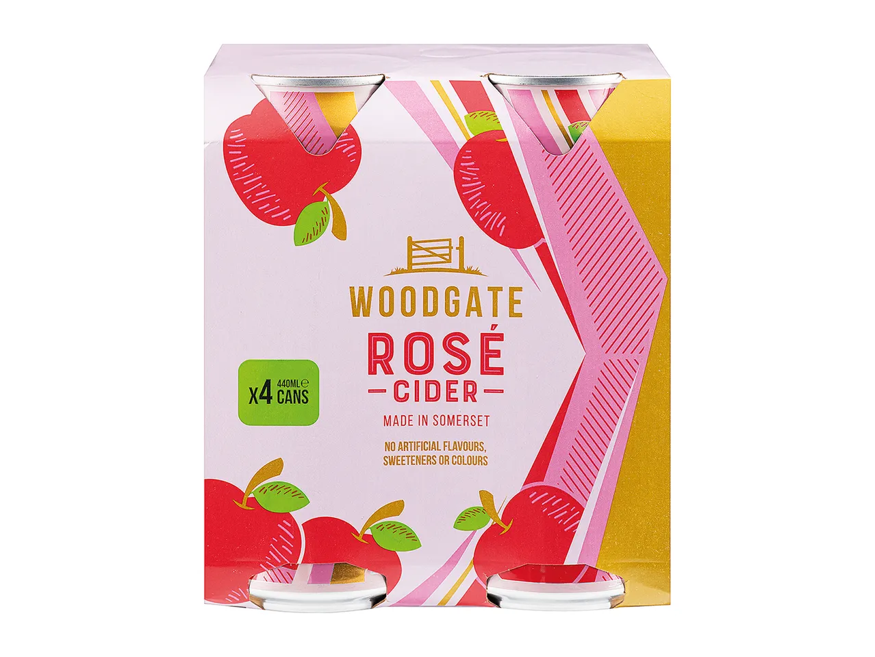 Woodgate Rosé Cider, 4 cans.