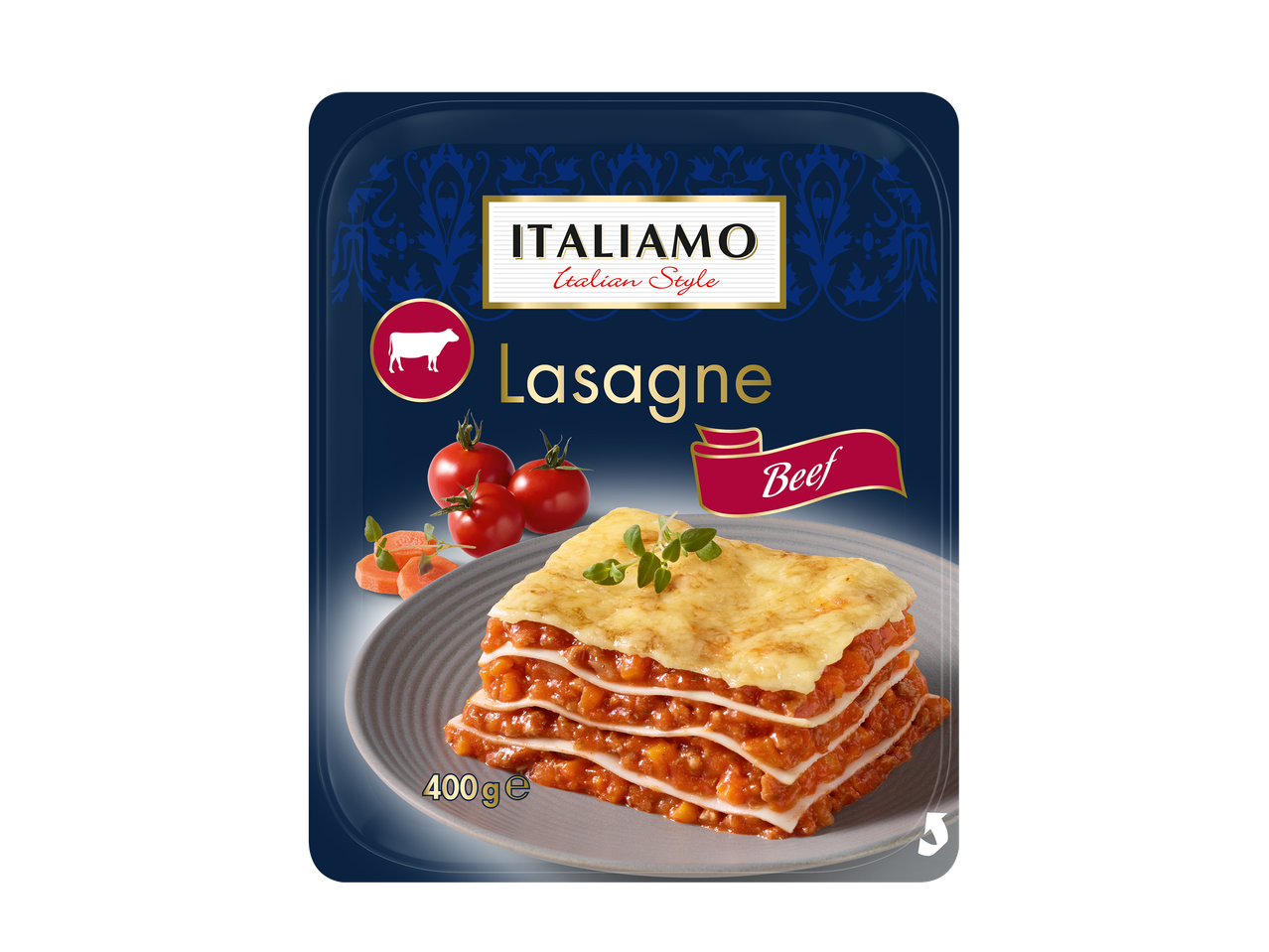 Lasagnes à la bolognaise avec tomates et carottes, 400g