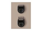 Two black hair clipper attachments with adjustable length settings from 1mm to 20mm.