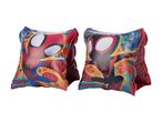 Two inflatable armbands featuring Spider-Man and Miles Morales designs, with text 'SPIDEY AND HIS AMAZING FRIENDS'.