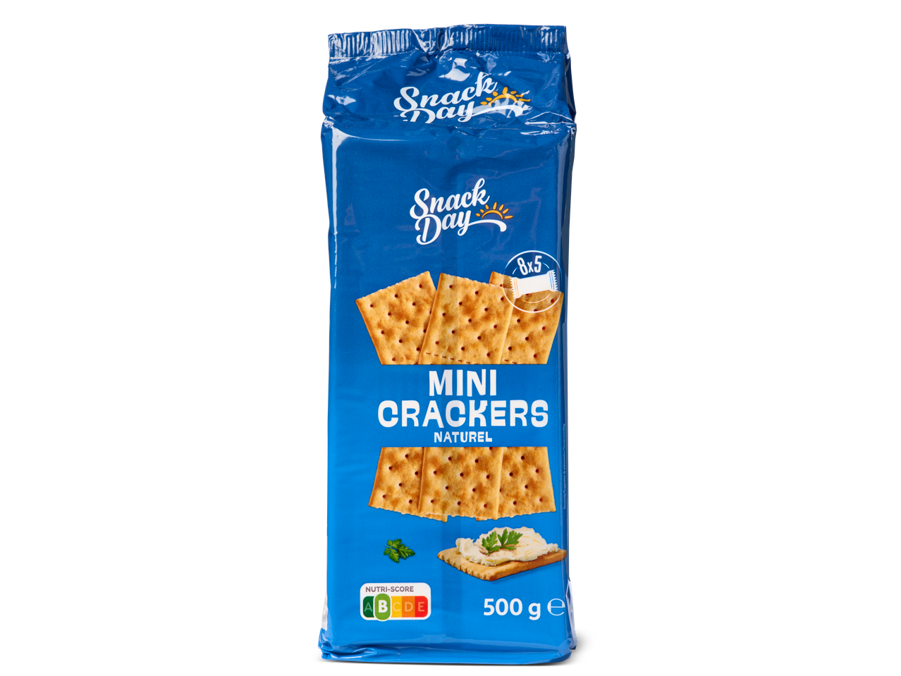 Snack Day Mini Crackers Naturel, 500g pak.