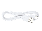 Cablu alb USB-A la USB-C, pliat pe un fundal negru