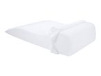 White wedge pillow with a textured cover, angled for support.