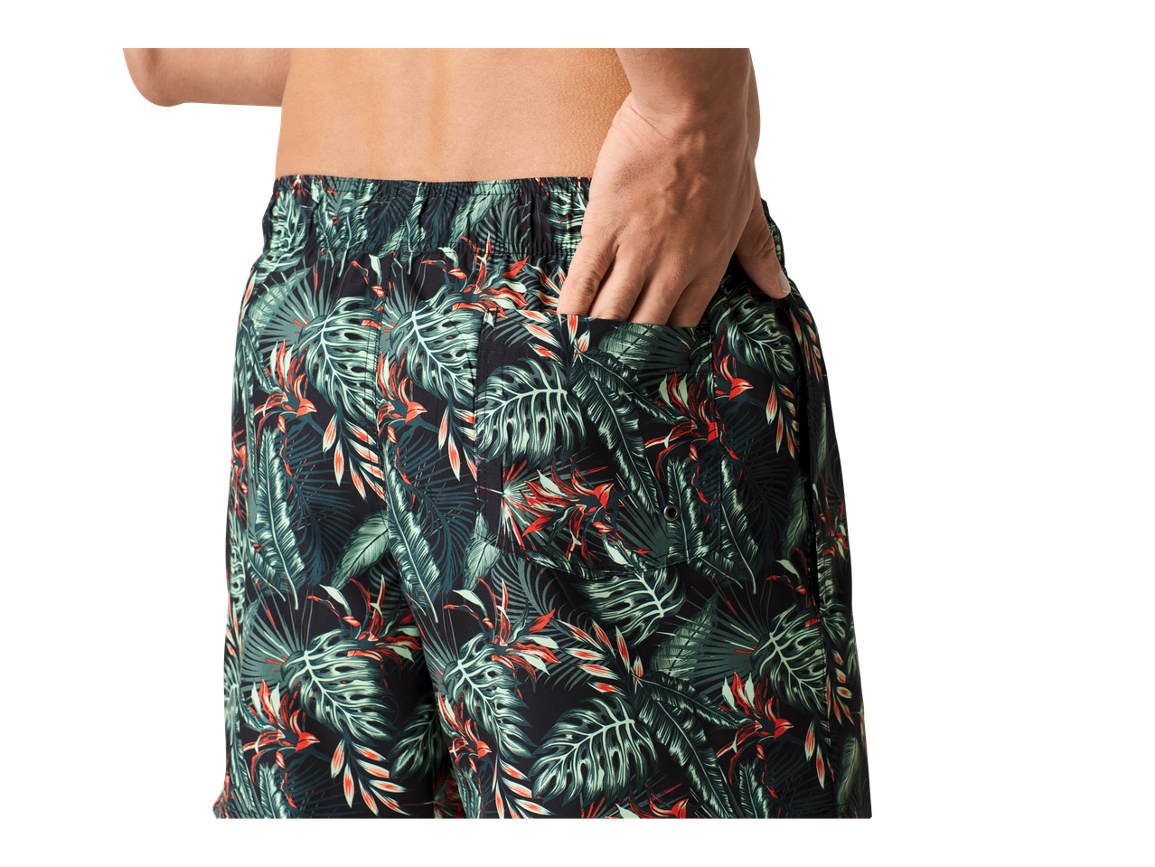 Șorturi de baie pentru bărbați cu imprimeu tropical.