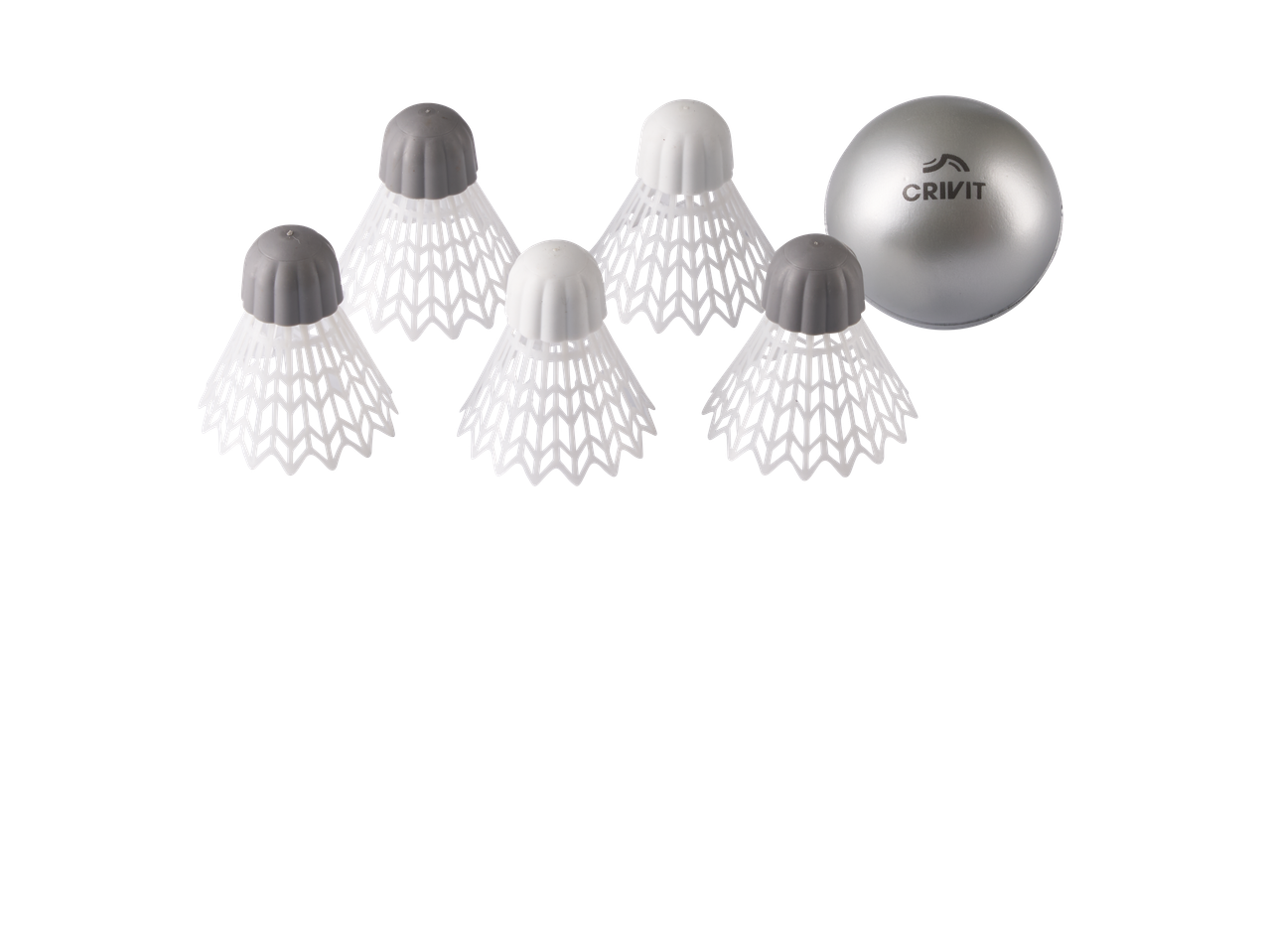 CRIVIT Rapid Ball speelset: vijf shuttles en één bal.