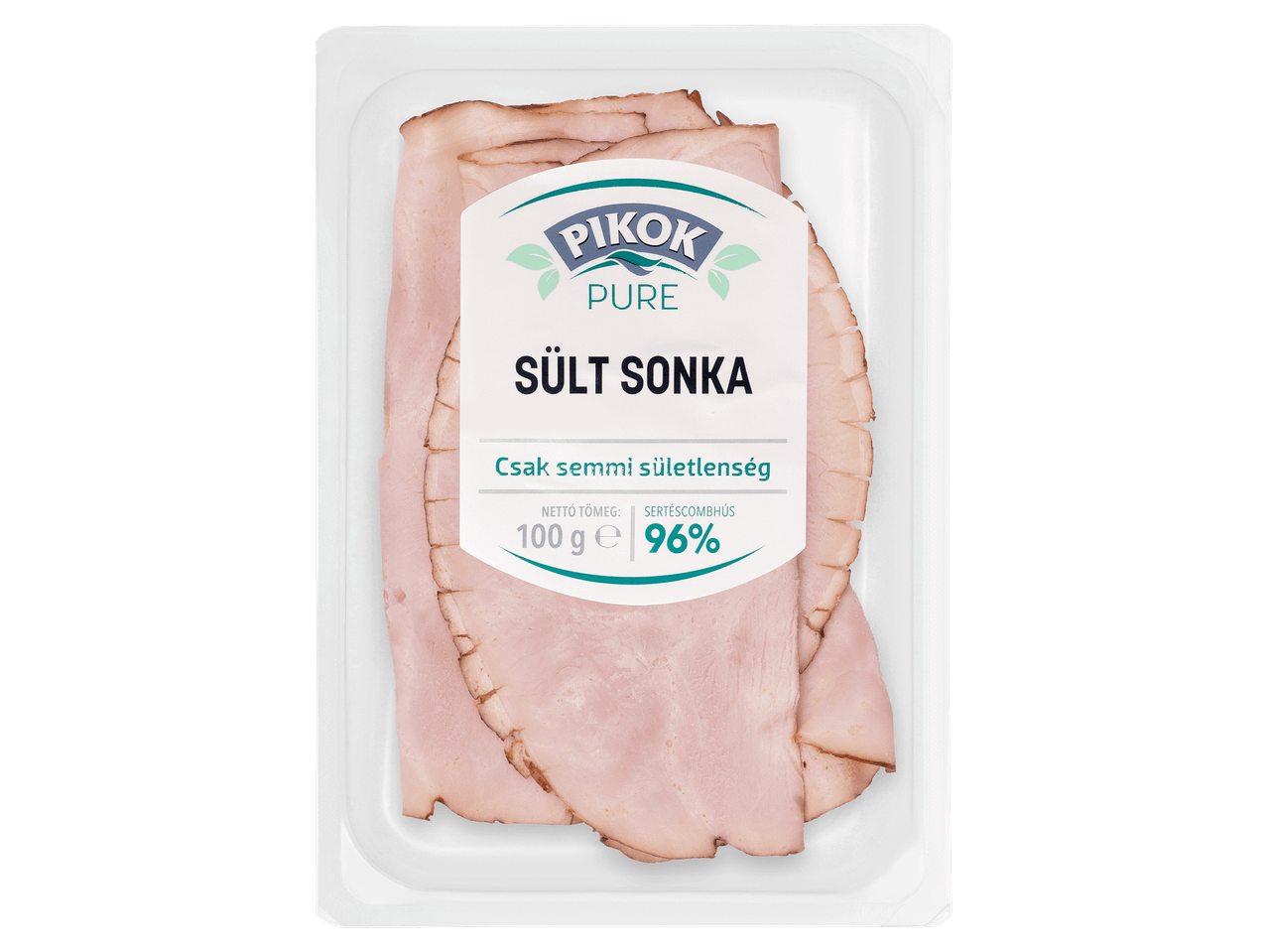 Szeletelt sült sonka védőgázas csomagolásban.