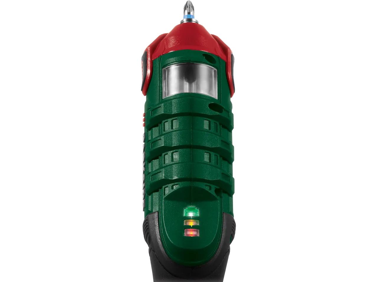 Parafusadeira sem fio Parkside® com indicador de bateria e ponta de parafusadeira.