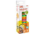 A box of colorful baby toy links, suitable for 0M+, BPA free, for on-the-go and fine motor skills.