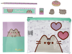 Pusheen školski pribor: olovka, lenjir, gumice, pernic.