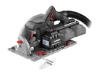 PARKSIDE PERFORMANCE cordless circular saw with two batteries and a dust extraction hose.
