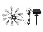 Solar string lights with Edison-style bulbs.
