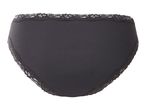 Black ribbed women's briefs with lace trim