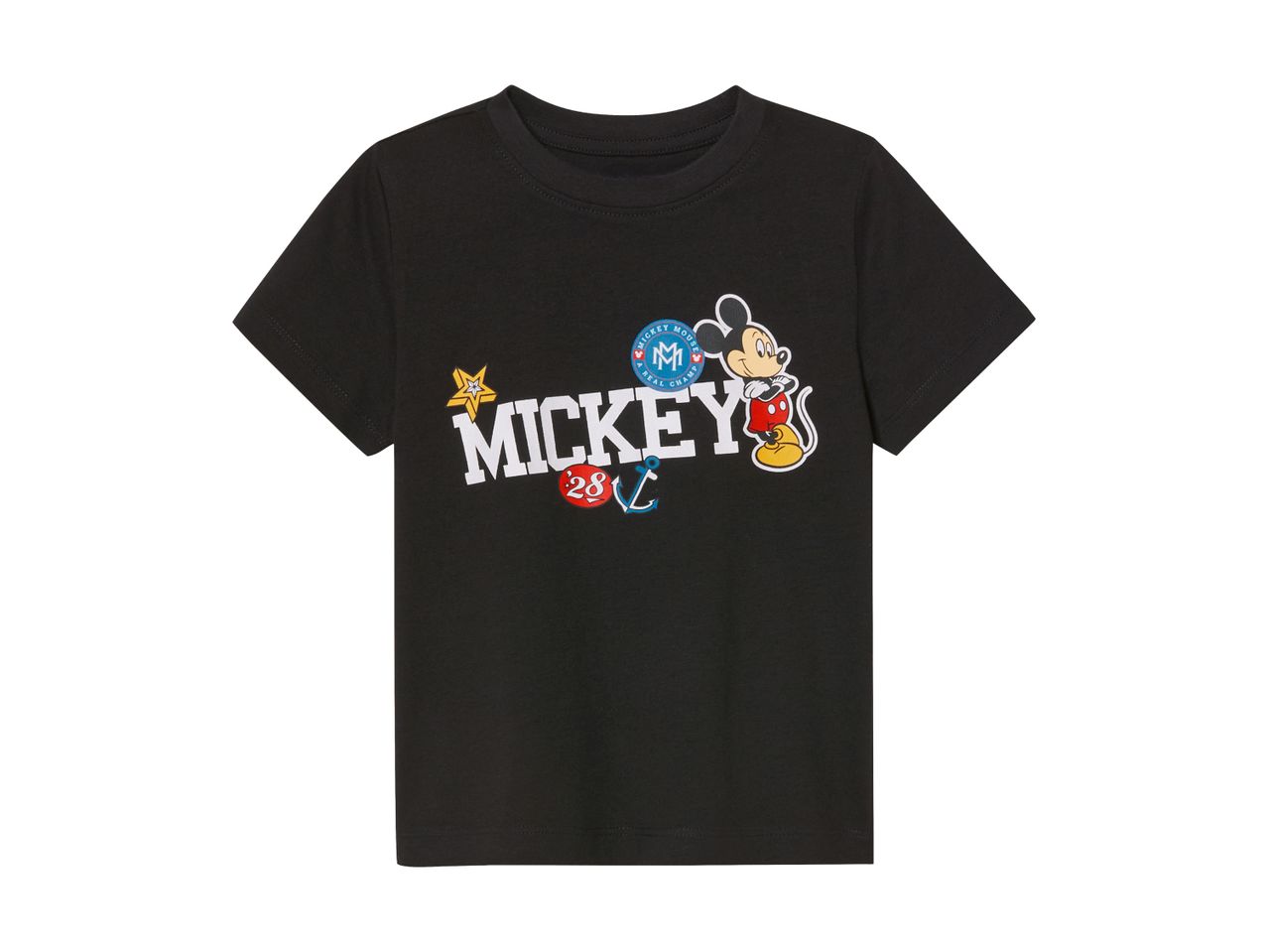 Black Mickey Mouse graphic tee.