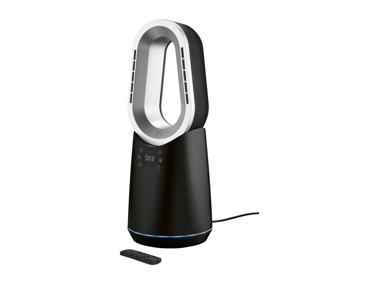 Bladeless fan heater with remote control
