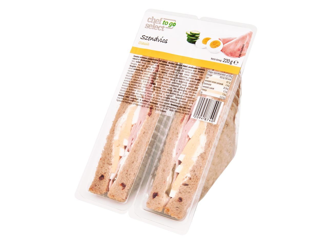 Két klasszikus Chef to go Select szendvics tojással és sonkával.