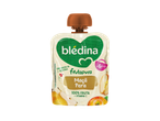 Saqueta de puré de fruta Blédina Frutapura de maçã e pera para bebés a partir dos 6 meses.