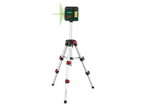 Nível a laser Parkside em tripé com feixe laser verde.