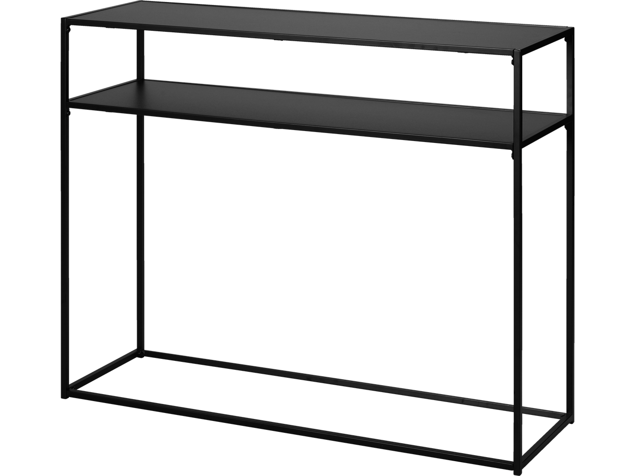 Mesa consola metálica preta Livarno Home com duas prateleiras